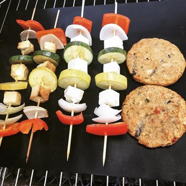 Kasos® 5 st/set 40*33 cm PTFE Grillmatta Matlagning BBQ Grill Nonstick Matta Återanvändbara bakplåtar