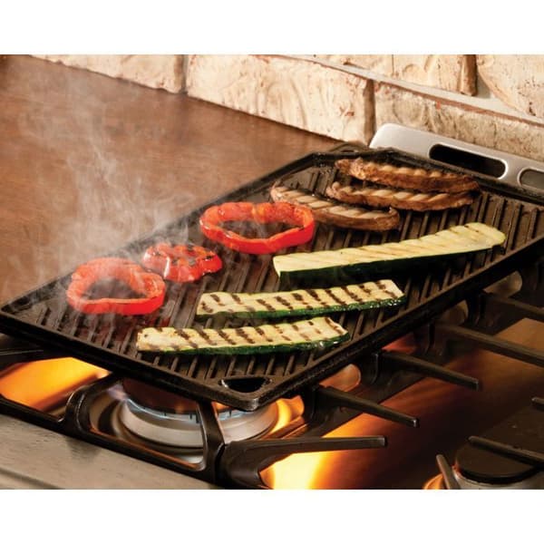 Lodge - Stekpanna i gjutjärn 2 i 1: Grill och plancha - 42x24cm - Gaskök, ugn eller grill
