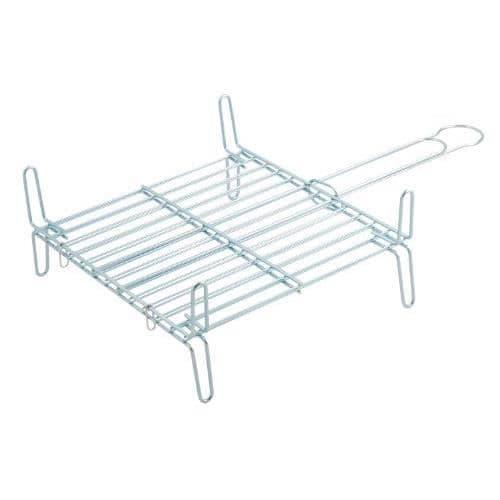 Dubbel grillplatta för barbecue - Zink - 35x35 cm