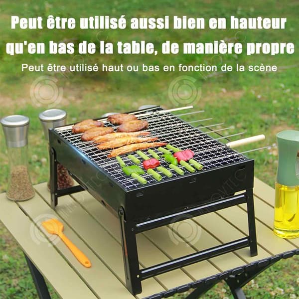 INN Grill 35x27x19,5cm kallvalsat järn hemmabruk hopfällbar kolsvart lämplig för utomhuscamping elektrisk grill