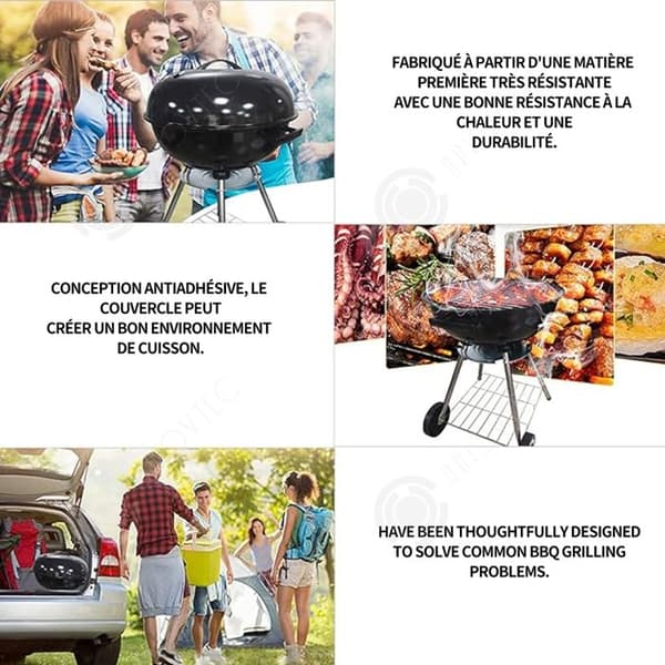 INN Kolgrill 23x58cm rund 5-10 personer grillar grill kolgrill kol vedgrill bärbar grill hopfällbar grill