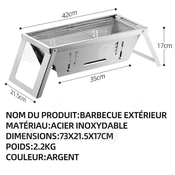 INN Kolgrill 73x21,5x17cm kolgrill bärbar kolgrill bordsgrill kolgrill