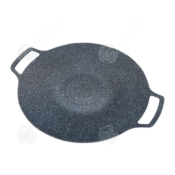 INN Teppanyaki Grilltallrik 30cm Outdoor Camping Pan Multifunktionell Non-Stick Grilltallrik Svart