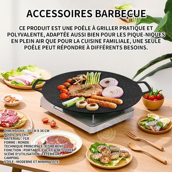 INN Bakpanna 30cmx36cm 2 i 1 Grilltallrik i tjockt rostfritt stål för campinggrillning Utomhusmatlagning Accesso