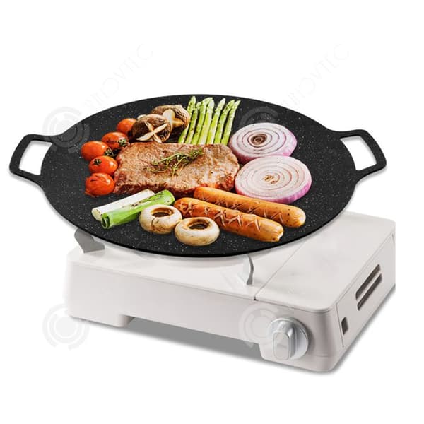 INN Bakpanna 30cmx36cm 2 i 1 Grilltallrik i tjockt rostfritt stål för campinggrillning Utomhusmatlagning Accesso