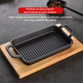 Miniatyrbild 3 av 4: TD® Gjutjärn fyrkantig grillplatta dubbelör fyrkantig grillplatta gasspis induktionsspis universal