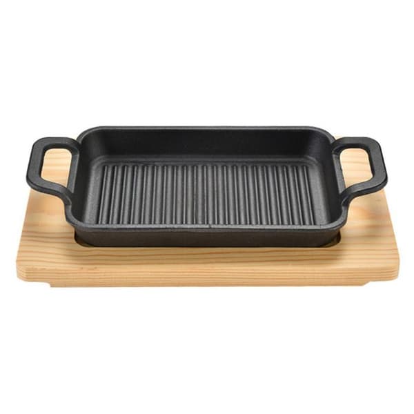 TD® Gjutjärn fyrkantig grillplatta dubbelör fyrkantig grillplatta gasspis induktionsspis universal