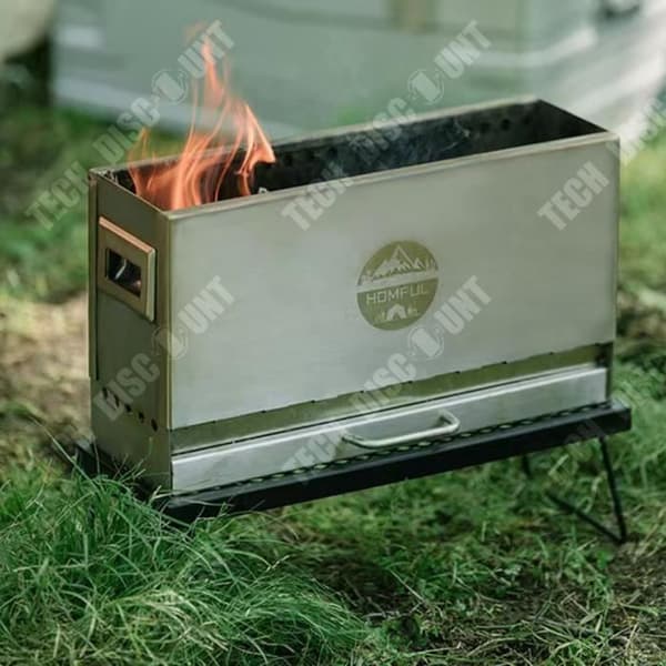 TD® Outdoor Camping Grill i rostfritt stål Kolgrill Multifunktionell hopfällbar portgrill