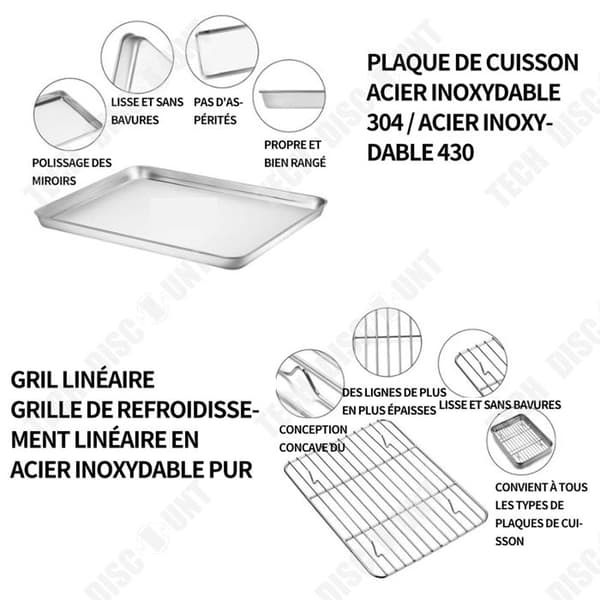 TD 2 st Kylställ 40,5x30,5x2,5cm 304 Rostfritt stål Fyrkantigt Utegrill Grill Grillar Matlagningsställ