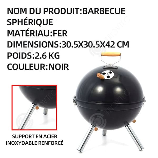 INN Kolgrill 30cm kolgrill bärbar kolgrill bordsgrill kolgrill svart