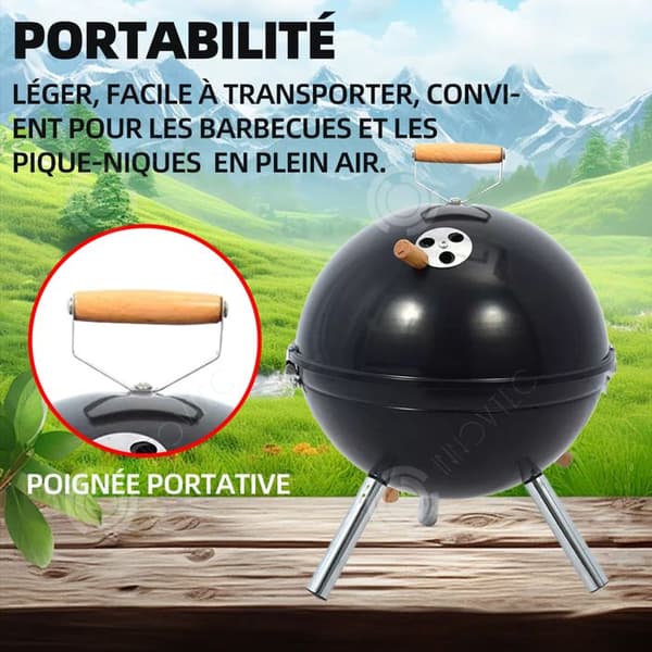 INN Kolgrill 30cm kolgrill bärbar kolgrill bordsgrill kolgrill svart