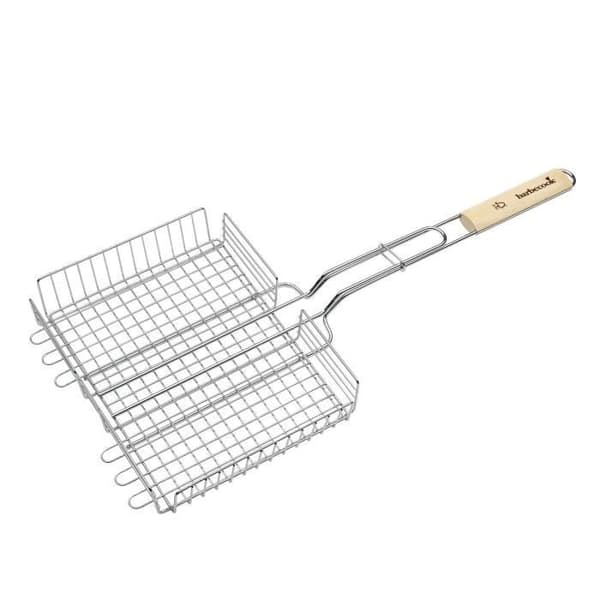 Justerbar dubbelgrill - BARBECOOK - 31,5x25x5 cm - FSC trä och metall - Träkol