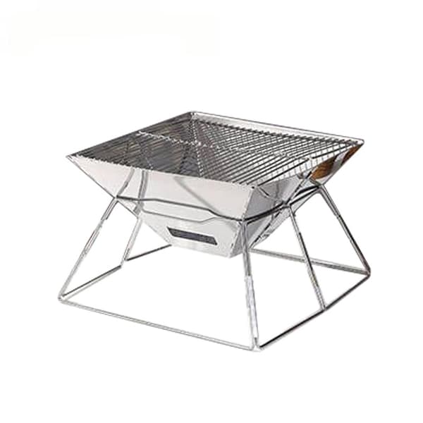 INF Bärbar kolgrill - Kompakt BBQ för utomhusmatlagning Square