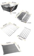 Miniatyrbild 5 av 5: Lollanda Hopfällbar BBQ campinggrill i rostfritt stål – portabel kolgrill för picknick och vandring