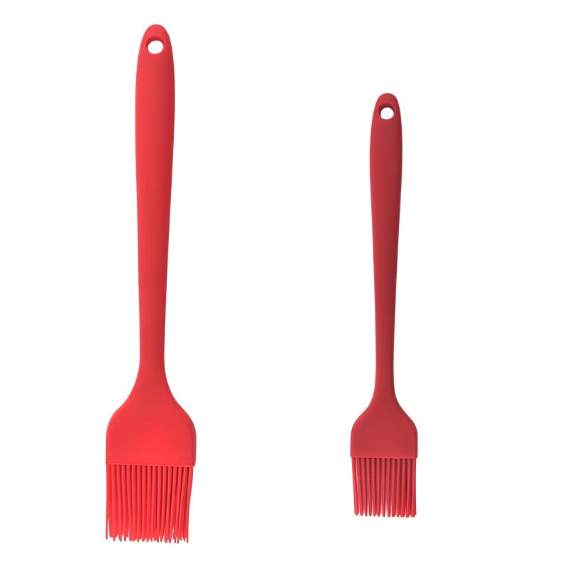 Grilltråcklingsborste för oljesmörsås 2-delad Röd
