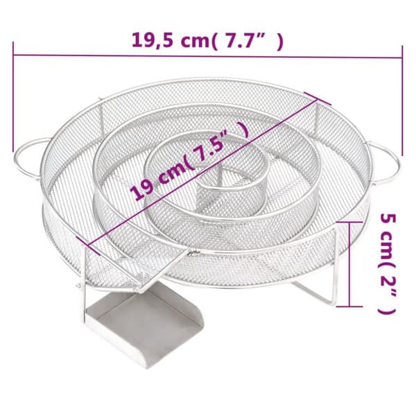 Kylmäsavugeneraattori pyöreä 19,5 cm ruostumaton teräs