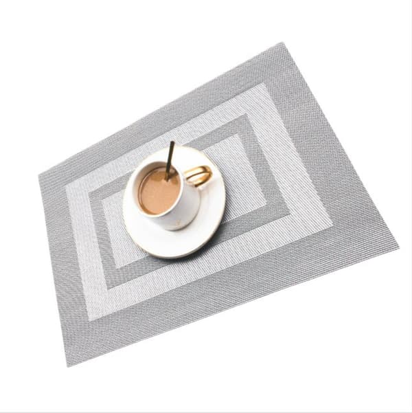 INF Klassiska västerländska bordstabletter Tvättbara placeringsunderlägg 2-pack Silver