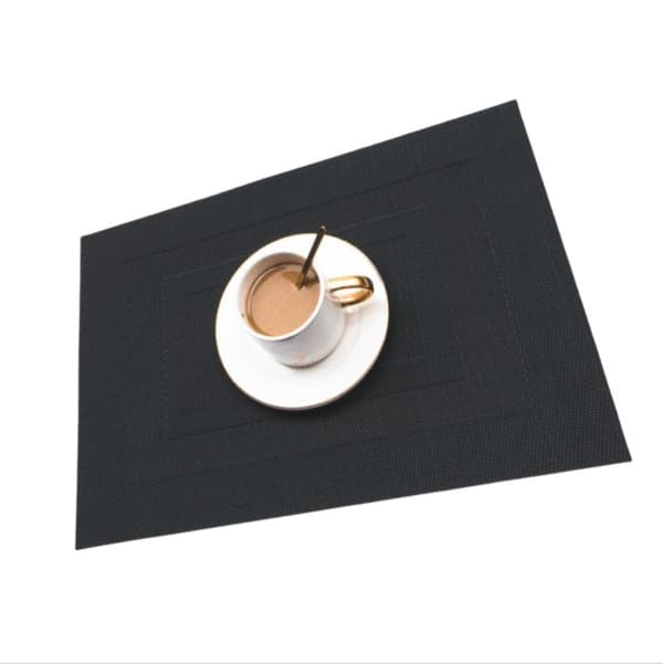 INF Klassiska västerländska bordstabletter Tvättbara placeringsunderlägg 2-pack Svart