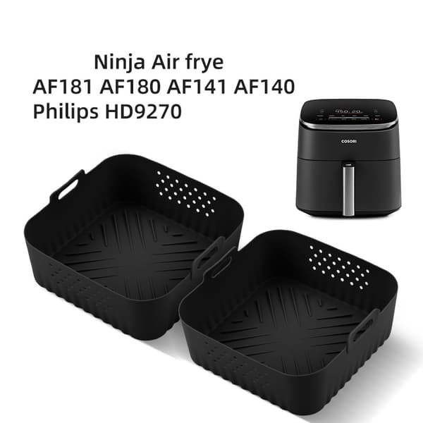 INF Silikonebakke - 190 Bakke til Air Fryers Sort