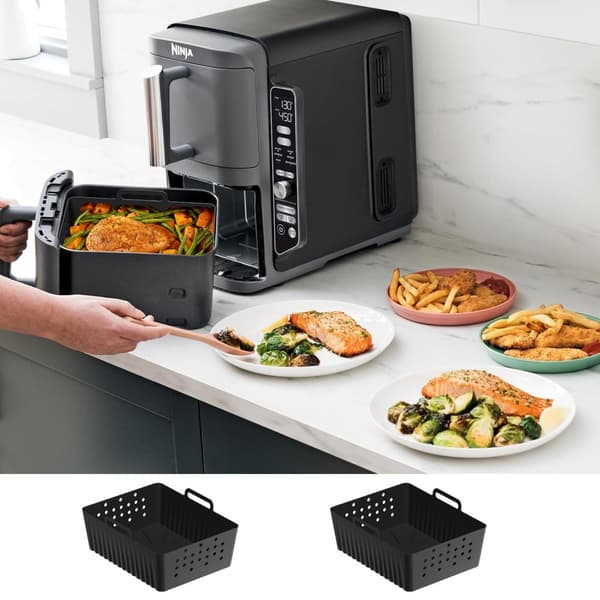 INF Silikonebakke - Rektangulær Airfryer Liner Pad Sort
