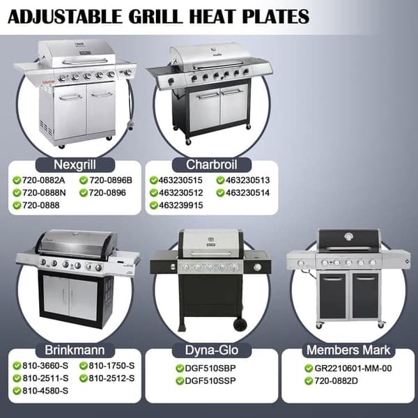 OBOSOE Grill Varmeplader, Varmeskjold til Grill 4-Pak Universal Grill Dæksel og Varmeplade