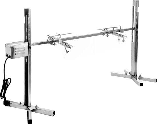 Käännä Spit - BBQ Turning Spit - Motorisoitunut Turn Spit - Rotisserie Kit - Incl. Moottori, Spit & Vorks - 134,5x38x75cm - matkailuautot