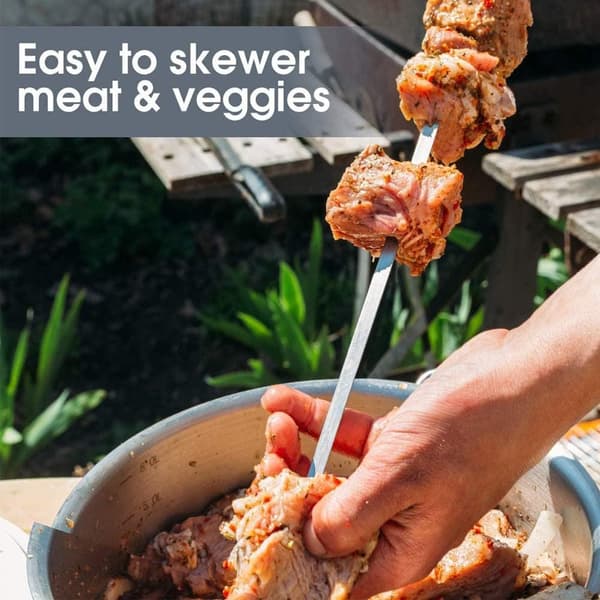 Lollanda Rostfria Grillspett 30cm, grillspett i metall 50st – Camping, Trädgård, Återanvändbara