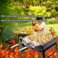 Miniatyrbillede 5 af 10: Rullende grillkurv, grillkurv i rustfrit stål med aftageligt håndtag - sæt med 2, perfekt til camping og have