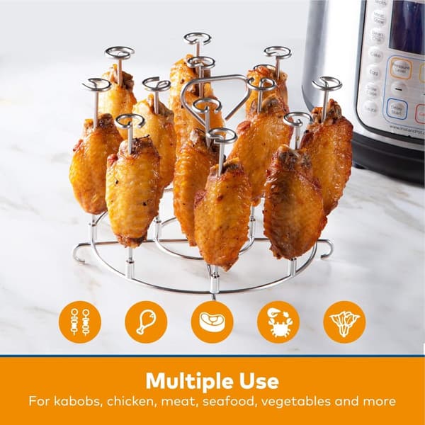 OBOSOE grill-/spydstativ i 304 rustfrit stål – kompatibel med airfryer