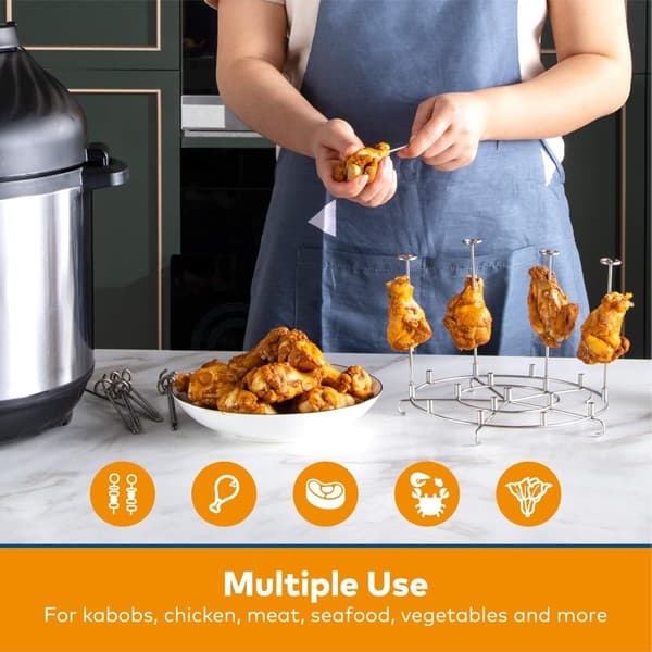 OBOSOE grill-/spydstativ i 304 rustfrit stål – kompatibel med airfryer