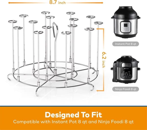OBOSOE grill-/spydstativ i 304 rustfrit stål – kompatibel med airfryer