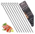 Miniatyrbillede 1 af 2: Grillspyd til spyd, stål, sort, 31,5 cm, 8 stk.