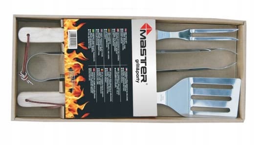 Tillbehörsset och grillredskap i stål, 3 delar
