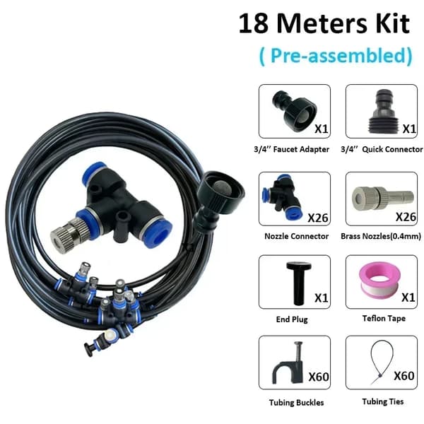 Utomhus dimkylsystem, 26 munstycken, 18 meters längd,18M Kit