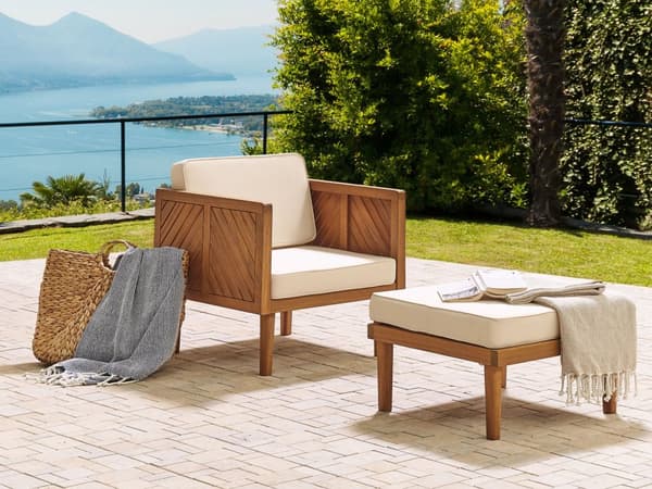 Rahi vaalea beige pehmuste 57 x 39 x 57 cm vaalea akaasia neliö moderni boho