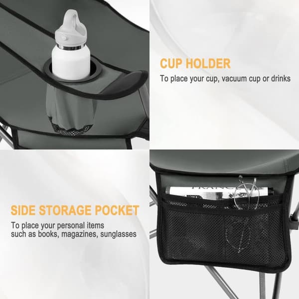 Rootz Ultimate Outdoor Foldestol - Justerbar Fiskestol - Bærbart campingsæde - Let, holdbart, behageligt - 600D Oxford stof - 115 cm x 88,5 cm x 84 cm