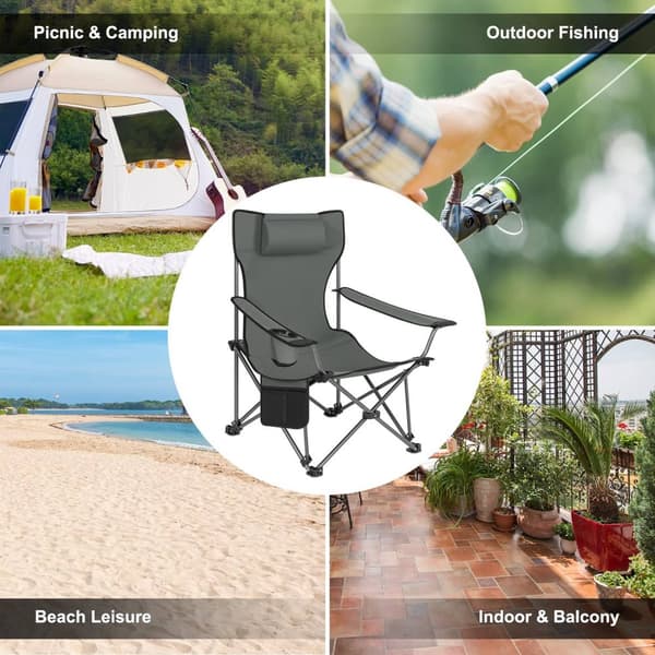 Rootz Ultimate Outdoor Foldestol - Justerbar Fiskestol - Bærbart campingsæde - Let, holdbart, behageligt - 600D Oxford stof - 115 cm x 88,5 cm x 84 cm