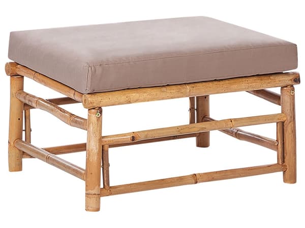 Ottoman Taupe Bambus Polyester Stoff Pute Modul Modulær Sofa