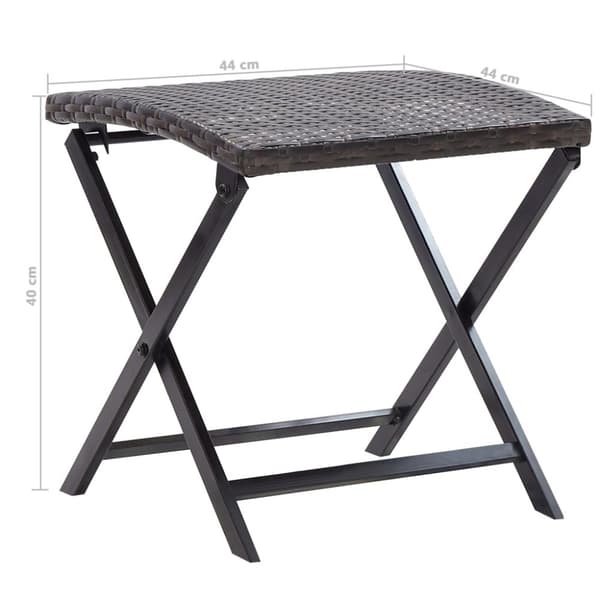 vidaXL foldbar skammel polyrattan brun - Udendørs taburetter