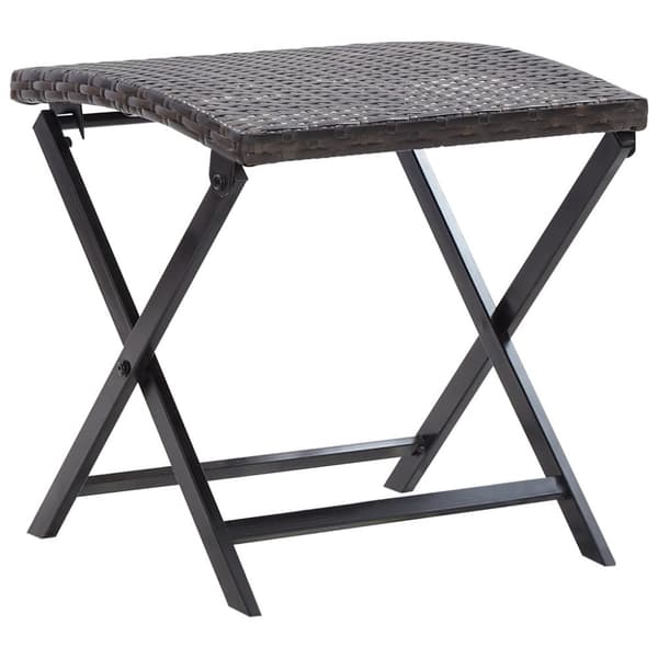vidaXL foldbar skammel polyrattan brun - Udendørs taburetter