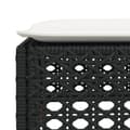 Pikkukuva 8 / 10: vidaXL Puutarhajakkara tyynyillä musta 63,5x56x32 cm polyrottinki -  Ulkojakkarat