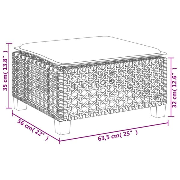 vidaXL Puutarhajakkara tyynyillä musta 63,5x56x32 cm polyrottinki -  Ulkojakkarat