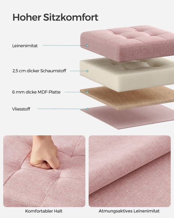 Sofa - 30 cm - med lagerplads - Pastelrosa