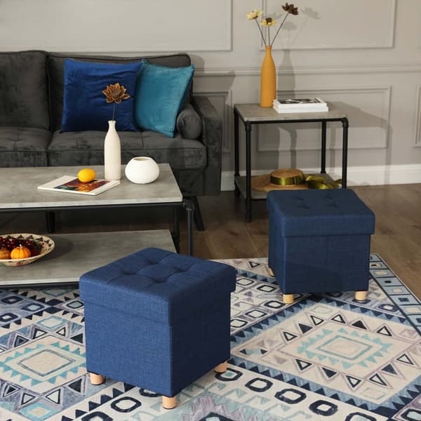 Opbevaring Pouf - Seat Box - Foldbar opbevaring - Navy Blue