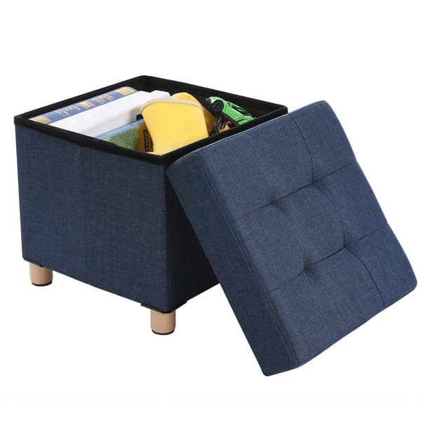 Opbevaring Pouf - Seat Box - Foldbar opbevaring - Navy Blue
