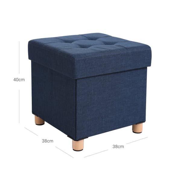 Opbevaring Pouf - Seat Box - Foldbar opbevaring - Navy Blue