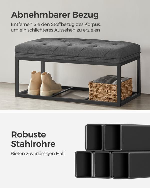 Avföring - med lagringsutrymme - 40 × 76 × 40 cm - mörkgrå