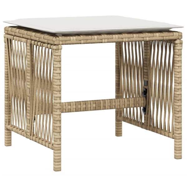 Trädgårdspallar med dynor 4 st beige 41x41x36 cm konstrotting