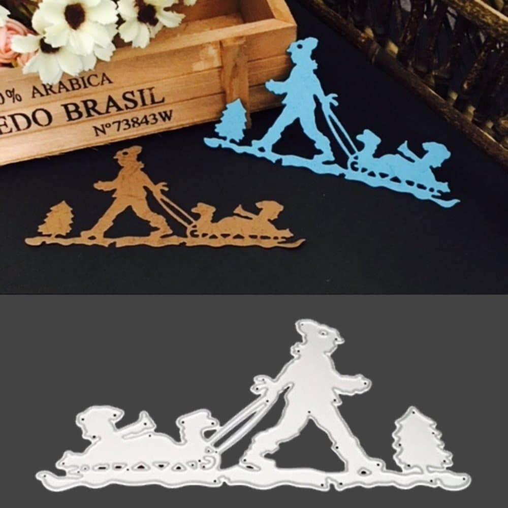 Metalldies - Mall / Stansar för Scrapbooking - Släde / Jul