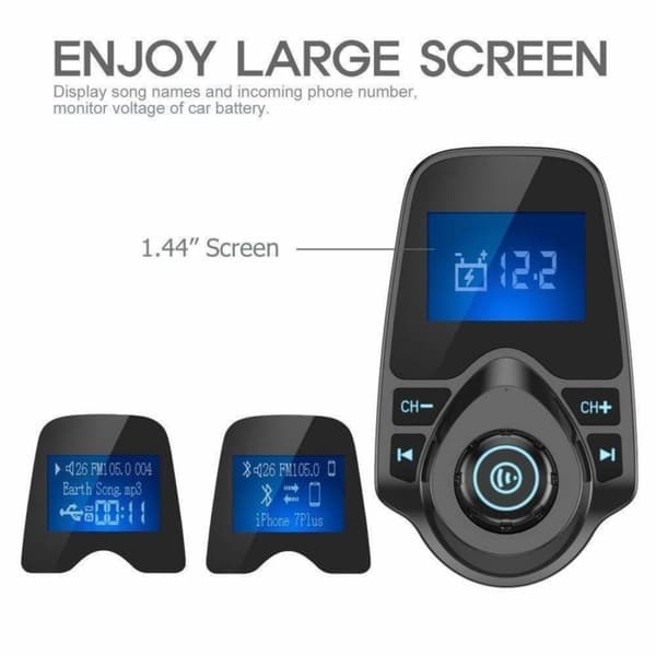Bluetooth FM-sändare & MP3 med USB & Svarsfunktion - Till Bil